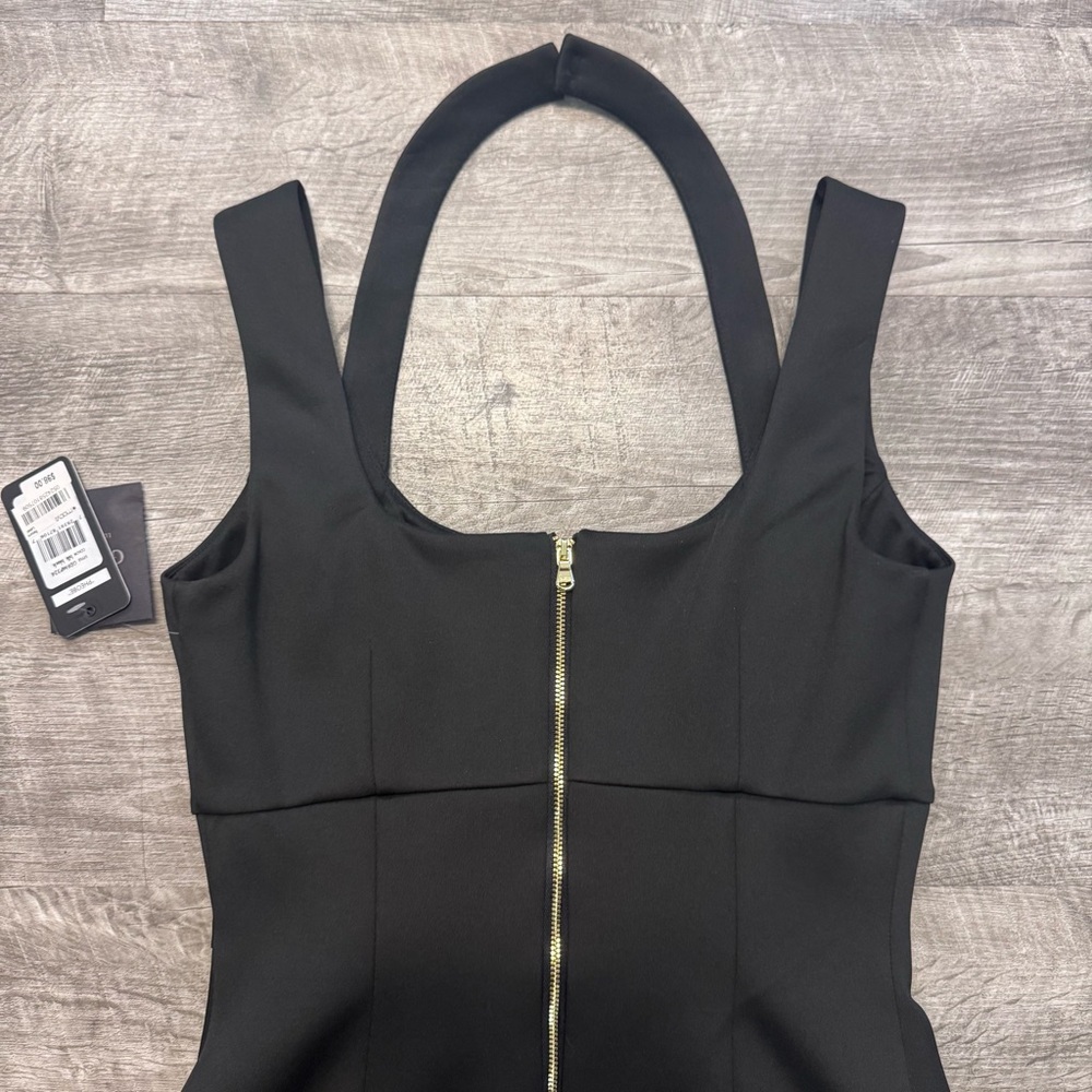 NWT Guess "Pheobe" Caged Scuba Bodycon Black Mini Halter Dress Sz. 6 - Picture 5 of 8